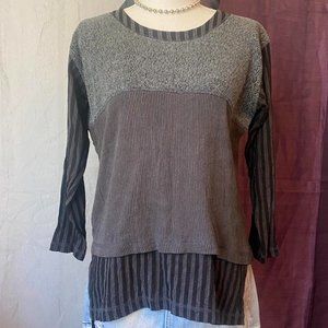 Krakerz vintage grey layered long sleeve sweater 🌪